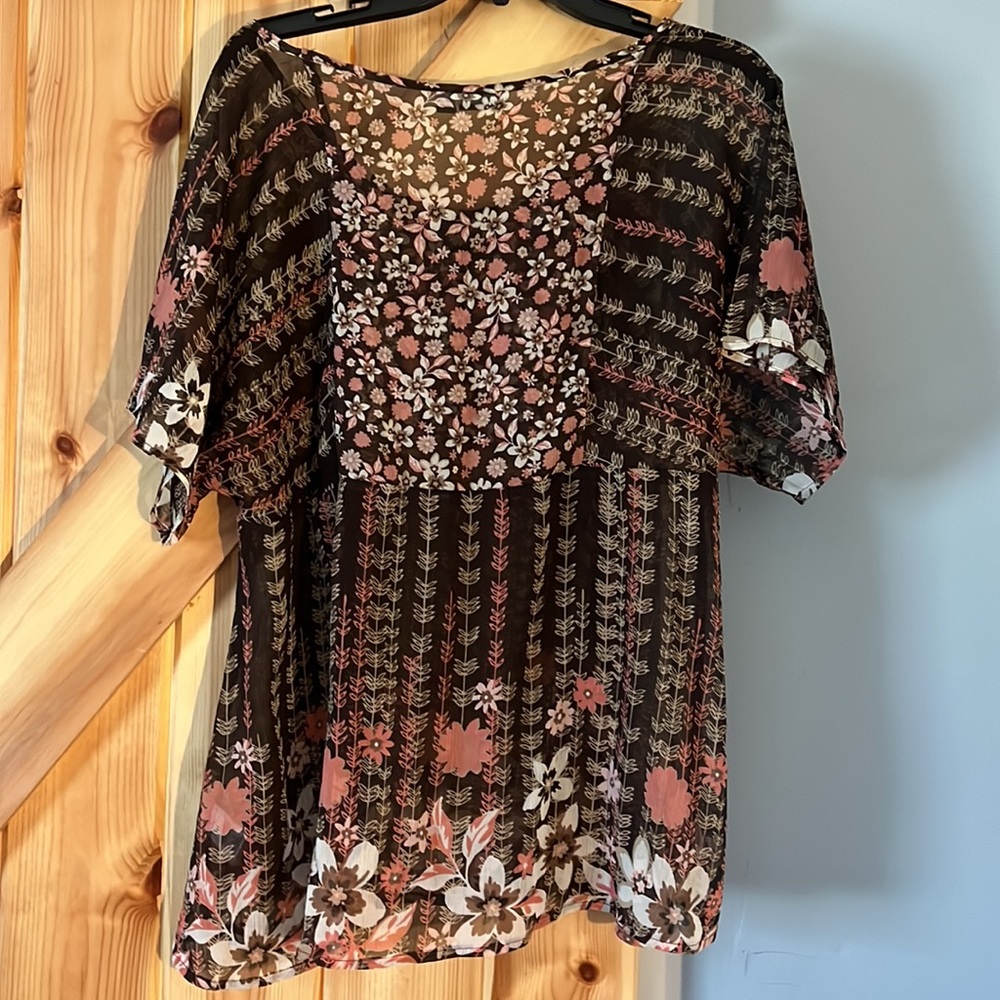APT 9 Flowy Floral Boho Blouse, Size L - Picture 4 of 10